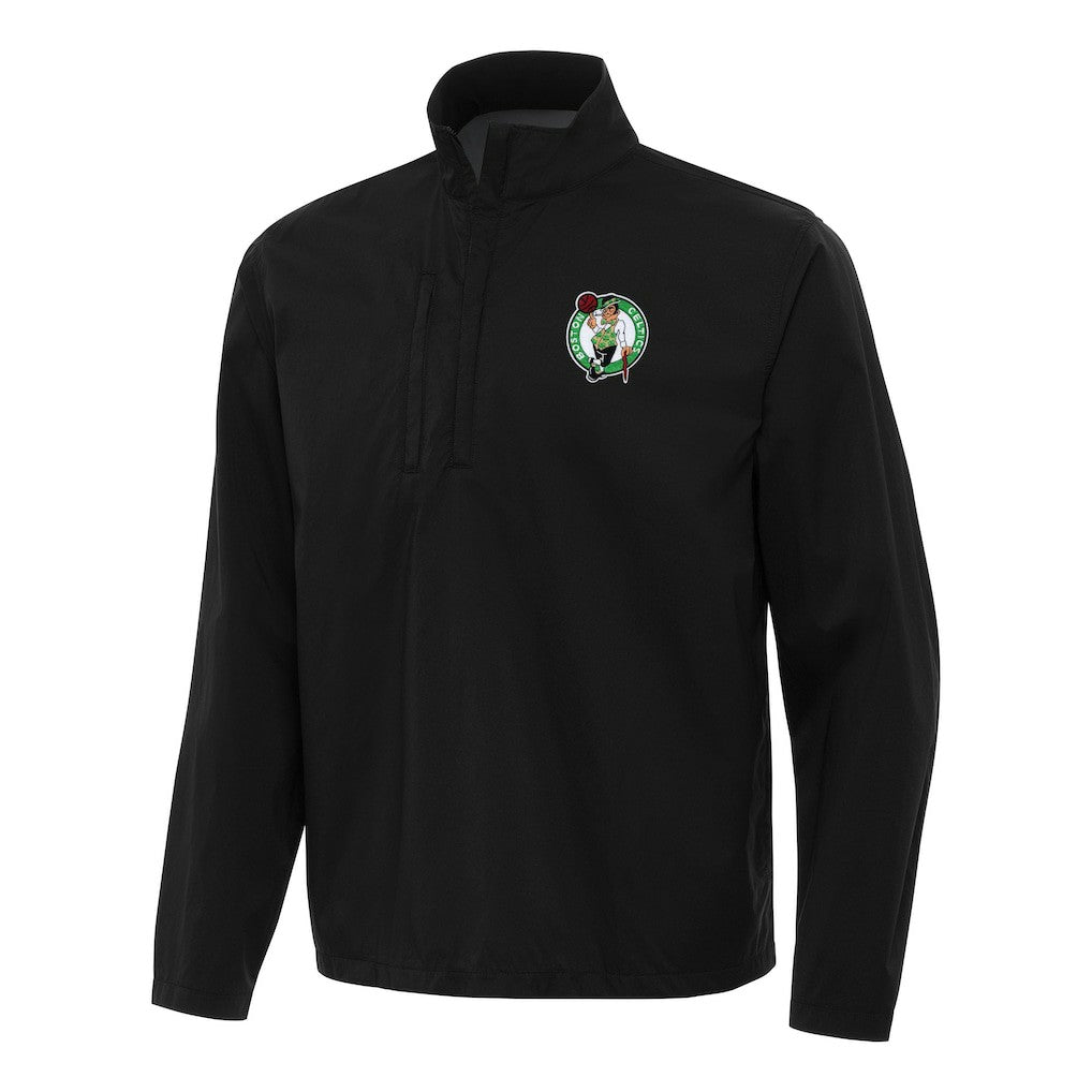 Boston Celtics Antigua Brisk Quarter-Zip Windbreaker Black