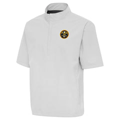 Denver Nuggets Antigua Brisk Quarter-Zip Windbreaker Heather Gray