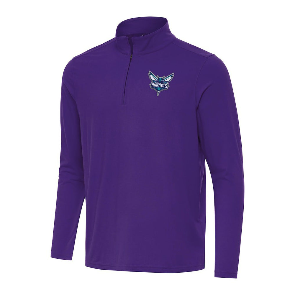 Charlotte Hornets Antigua Intent Quarter-Zip Top Purple