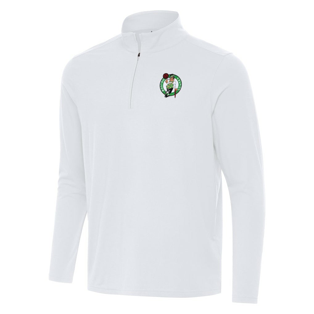 Boston Celtics Antigua Intent Quarter-Zip Top White