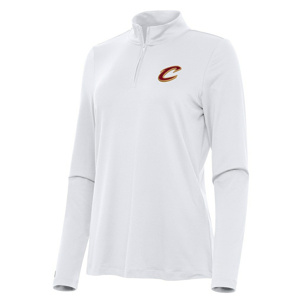 Cleveland Cavaliers Antigua Women's Reprocess Quarter-Zip Top White