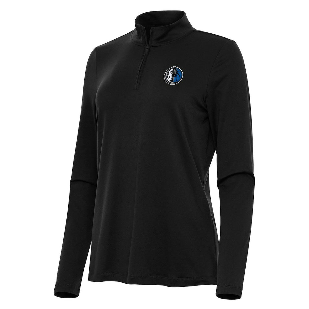 Dallas Mavericks Antigua Women's Reprocess Quarter-Zip Top Black