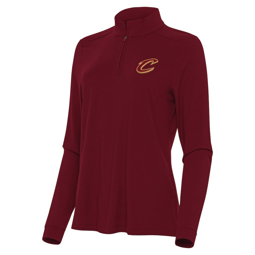 Cleveland Cavaliers Antigua Women's Intent Quarter-Zip Top Wine
