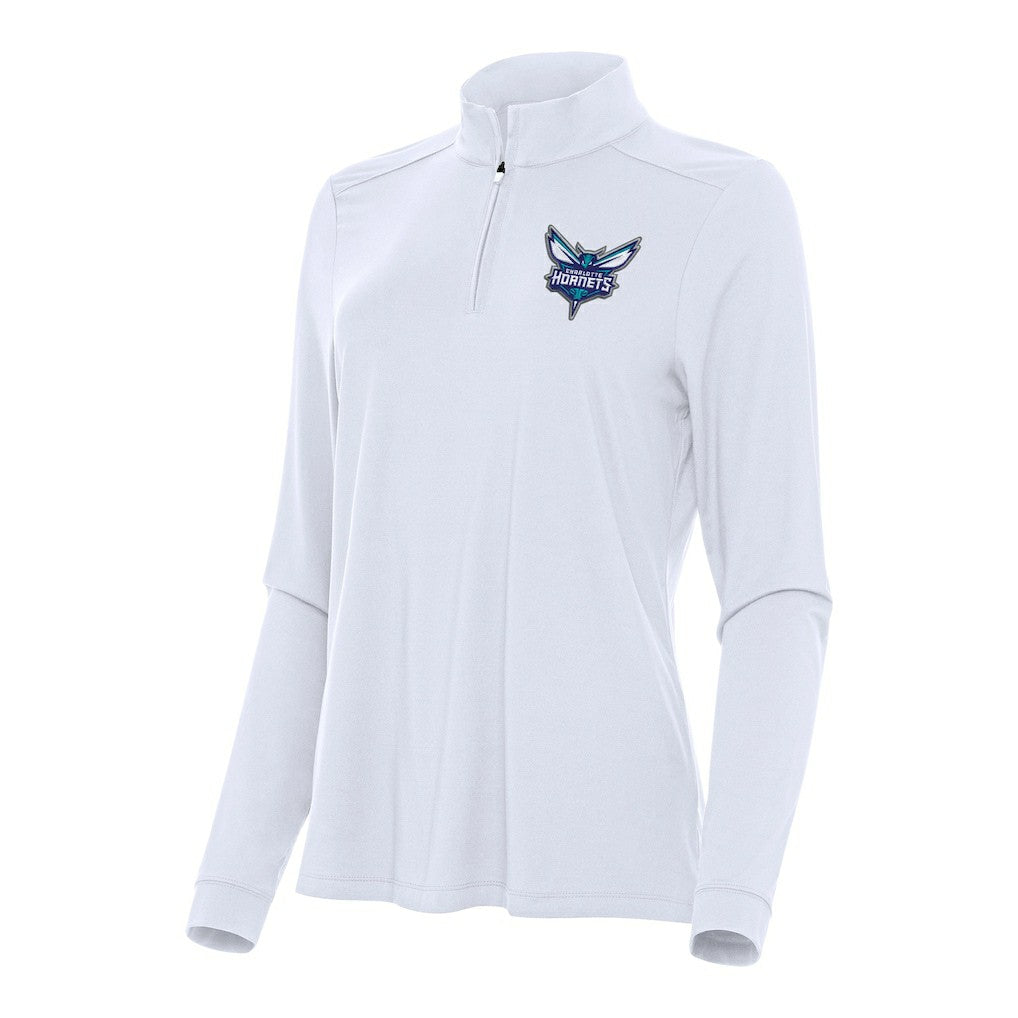 Charlotte Hornets Antigua Women's Intent Quarter-Zip Top White