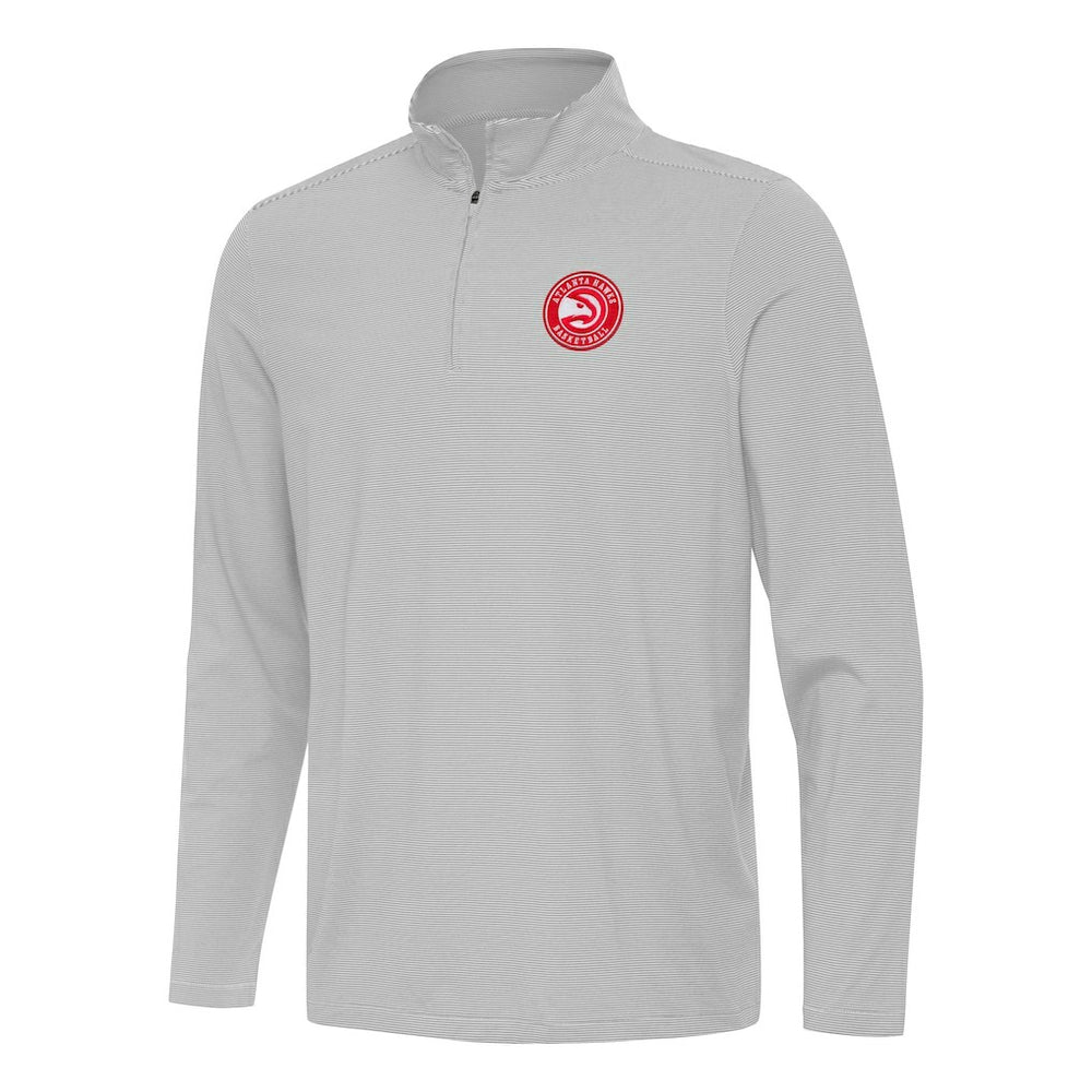 Atlanta Hawks Antigua Twine Quarter-Zip Top Gray