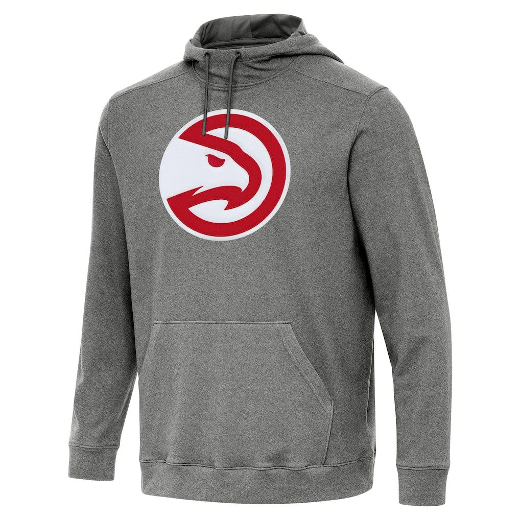 Atlanta Hawks Antigua Cloud Pullover Hoodie Heather Black