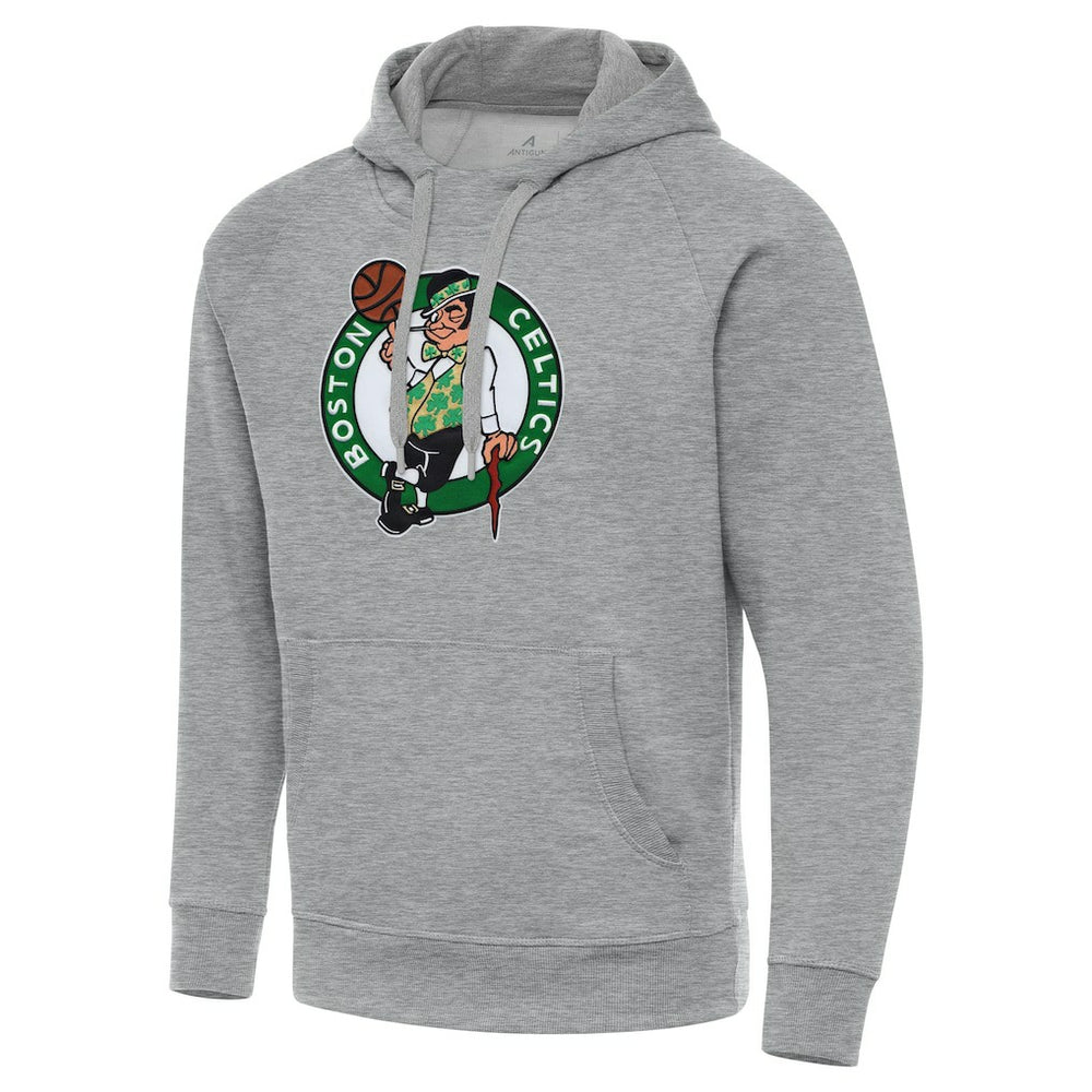 Boston Celtics Antigua Big & Tall Victory Raglan Pullover Hoodie Heather Gray