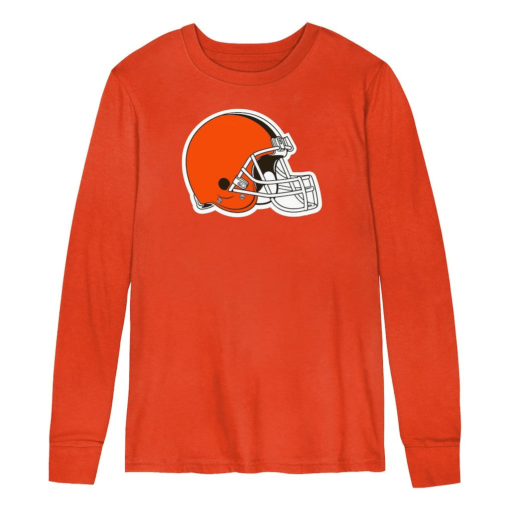 Cleveland Browns Youth Primary Logo Long Sleeve T-Shirt - Orange - NFL