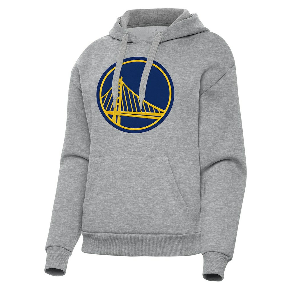 Golden State Warriors Antigua Women's Victory Pullover Hoodie Heather Gray