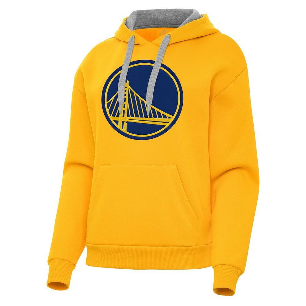 Golden State Warriors Antigua Women's Victory Pullover Hoodie Gold