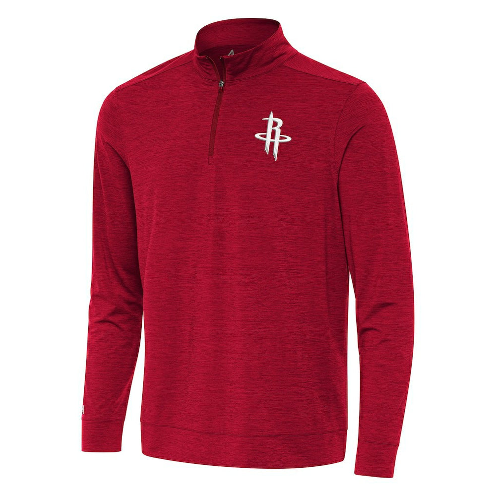 Houston Rockets Antigua Bright Quarter-Zip Top Heather Red