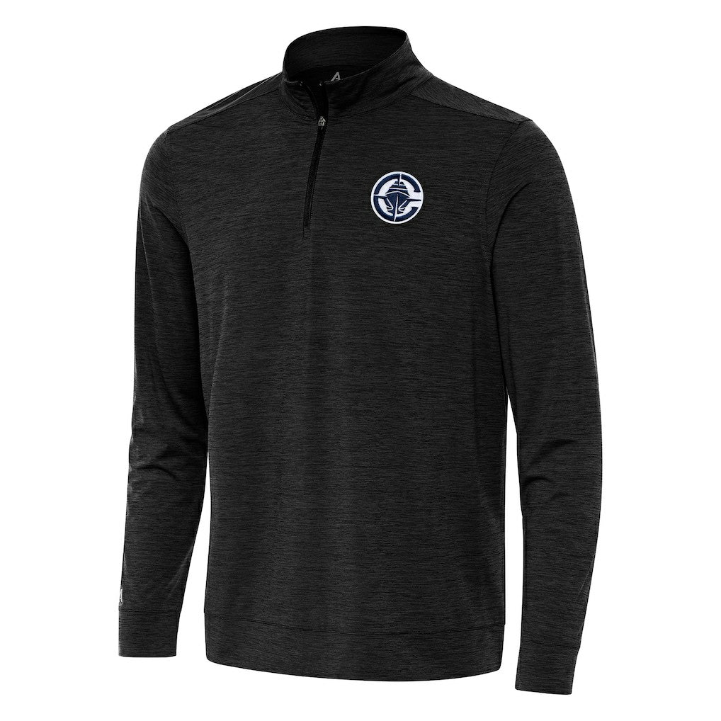 LA Clippers Antigua Bright Quarter-Zip Top Heather Black