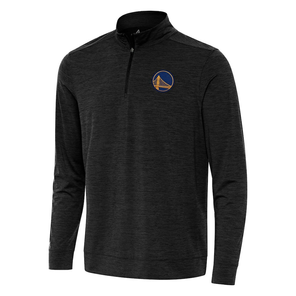 Golden State Warriors Antigua Bright Quarter-Zip Top Heather Black