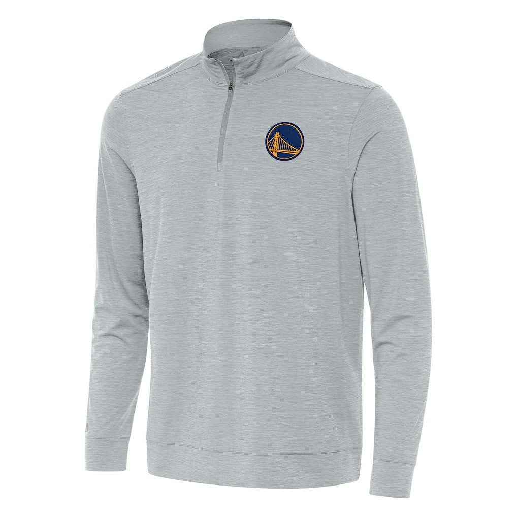 Golden State Warriors Antigua Bright Quarter-Zip Top Heather Gray