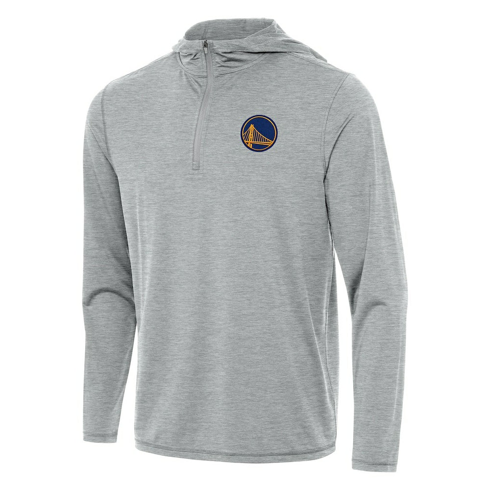 Golden State Warriors Antigua Tidy Quarter-Zip Hoodie Heather Gray