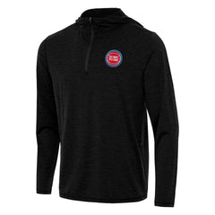 Detroit Pistons Antigua Tidy Quarter-Zip Hoodie Heather Black
