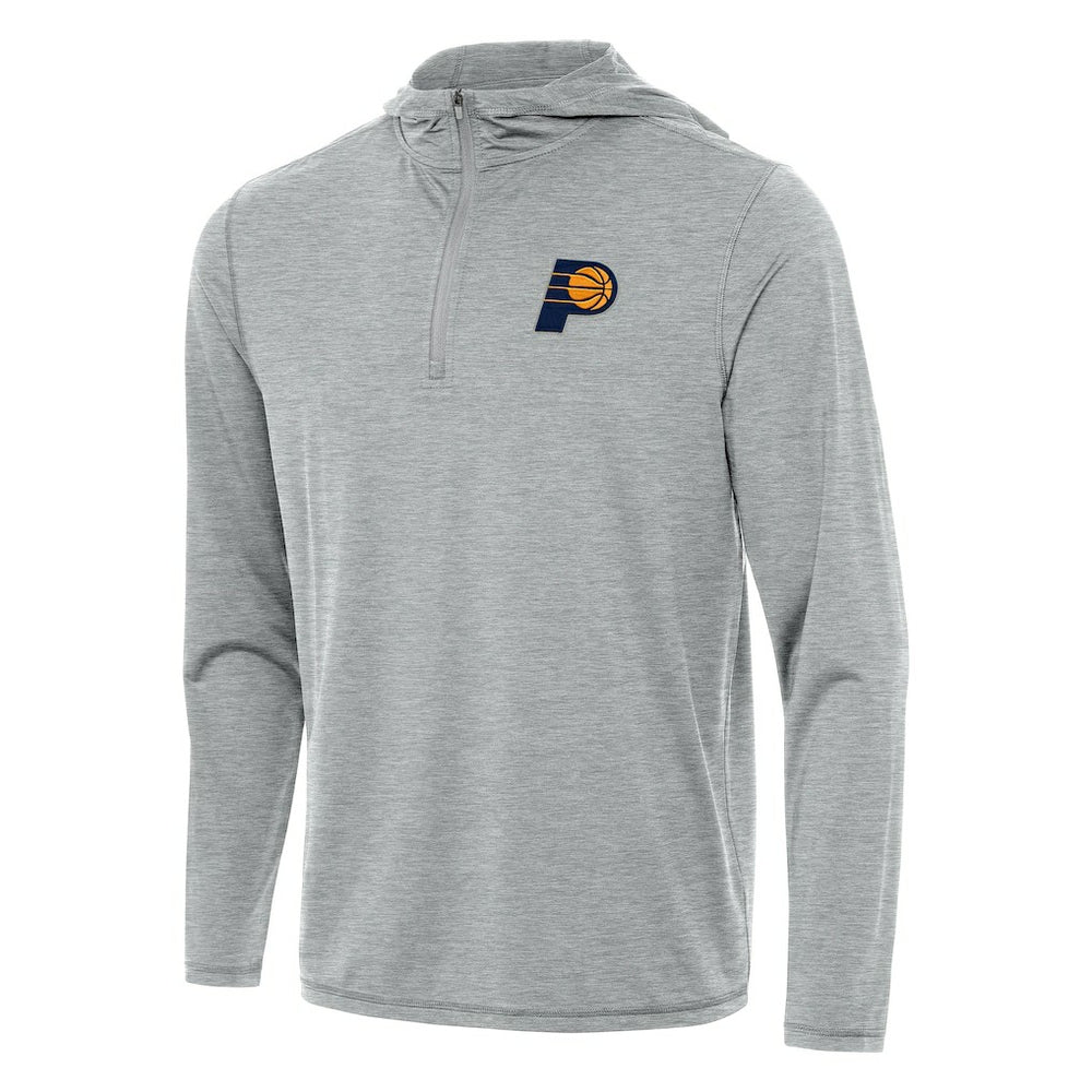 Indiana Pacers Antigua Tidy Quarter-Zip Hoodie Heather Gray