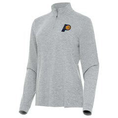Indiana Pacers Antigua Women's Mentor Quarter-Zip Mock Long Sleeve Top Heather Gray