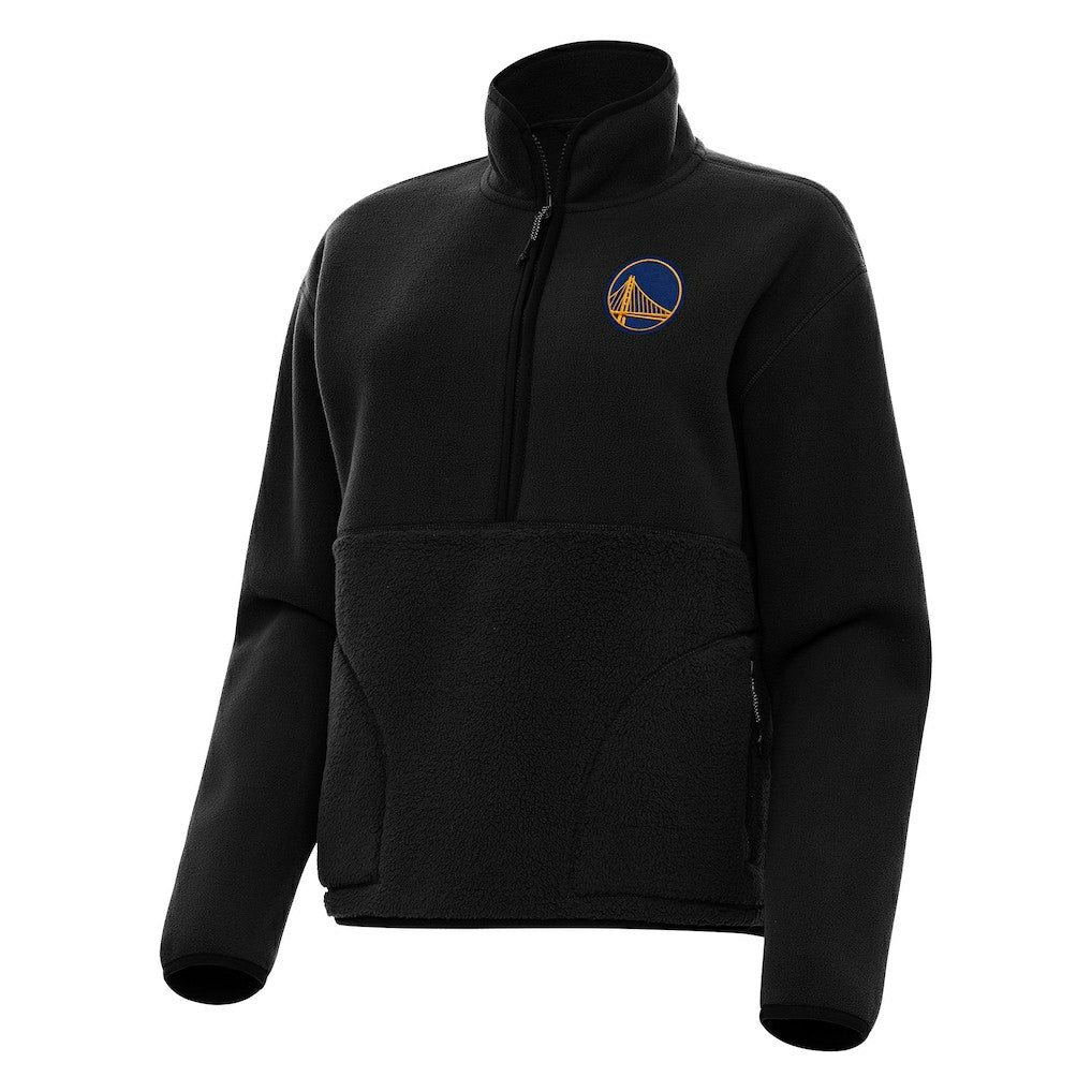 Golden State Warriors Antigua Women's Figure Half-Zip Pullover Sweatshirt Black