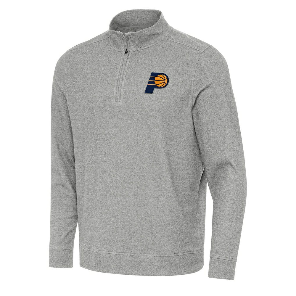 Indiana Pacers Antigua Subtle Quarter-Zip Sweatshirt Heather Gray