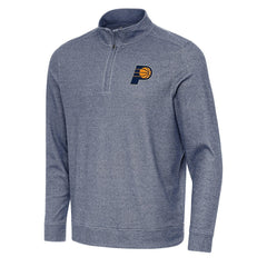 Indiana Pacers Antigua Subtle Quarter-Zip Sweatshirt Heather Navy