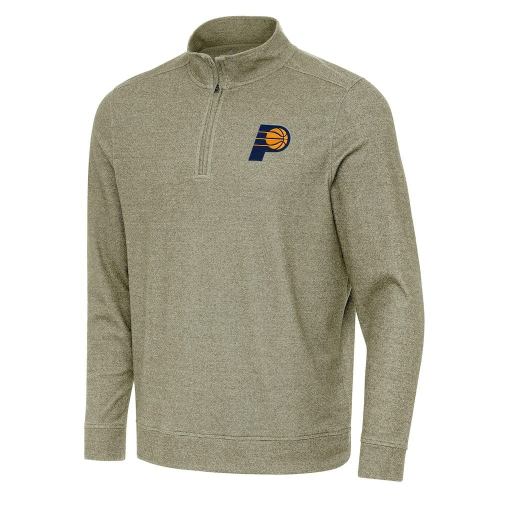Indiana Pacers Antigua Subtle Quarter-Zip Sweatshirt Olive