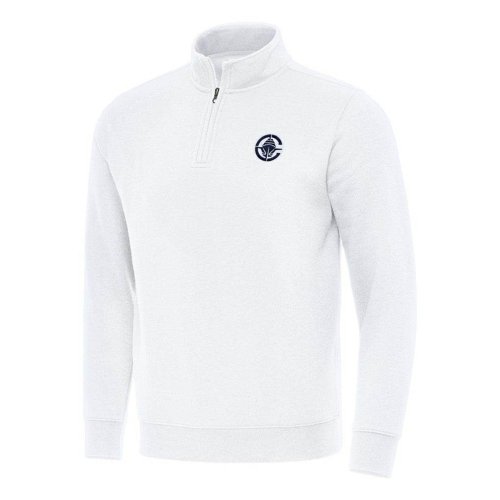 LA Clippers Antigua Victory Quarter-Zip Mock Sweatshirt White