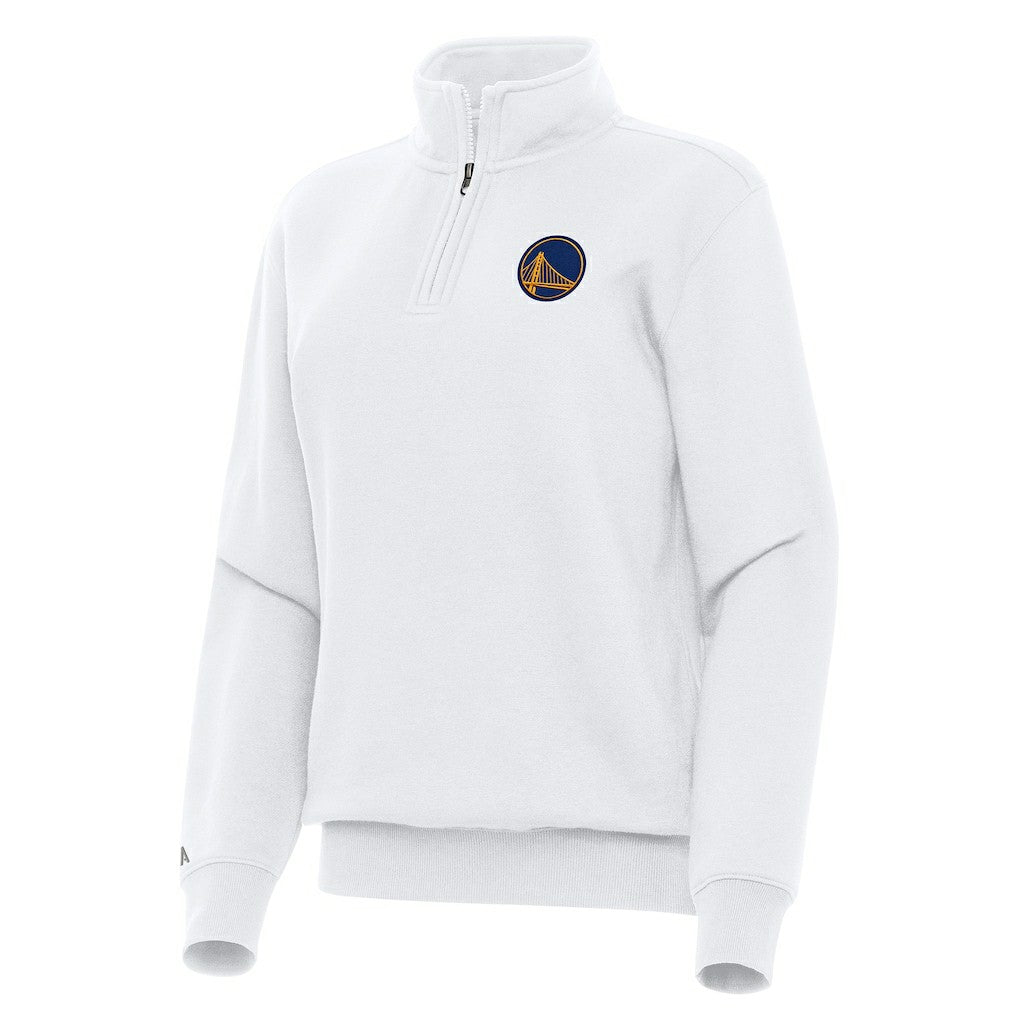 Golden State Warriors Antigua Women's Victory Quarter-Zip Sweatshirt White