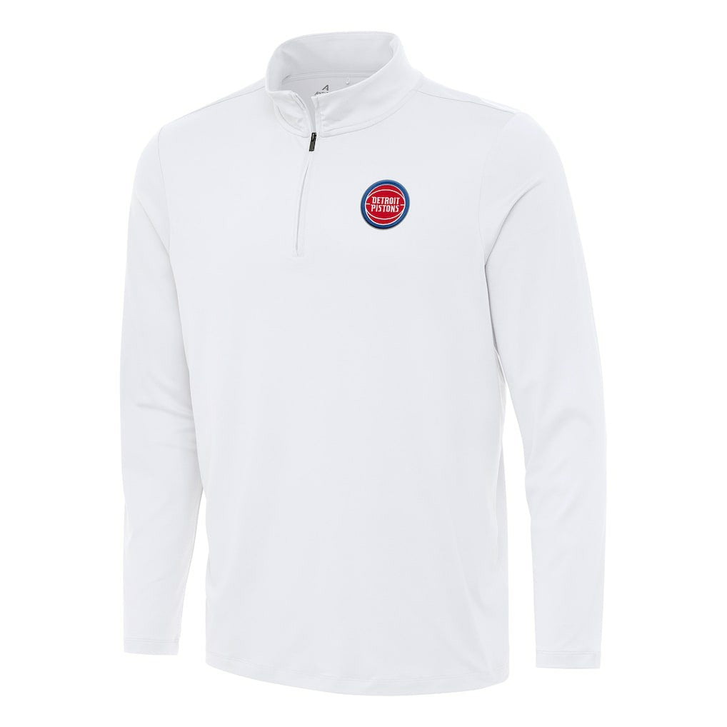 Detroit Pistons Antigua Reprocess Quarter-Zip Top White