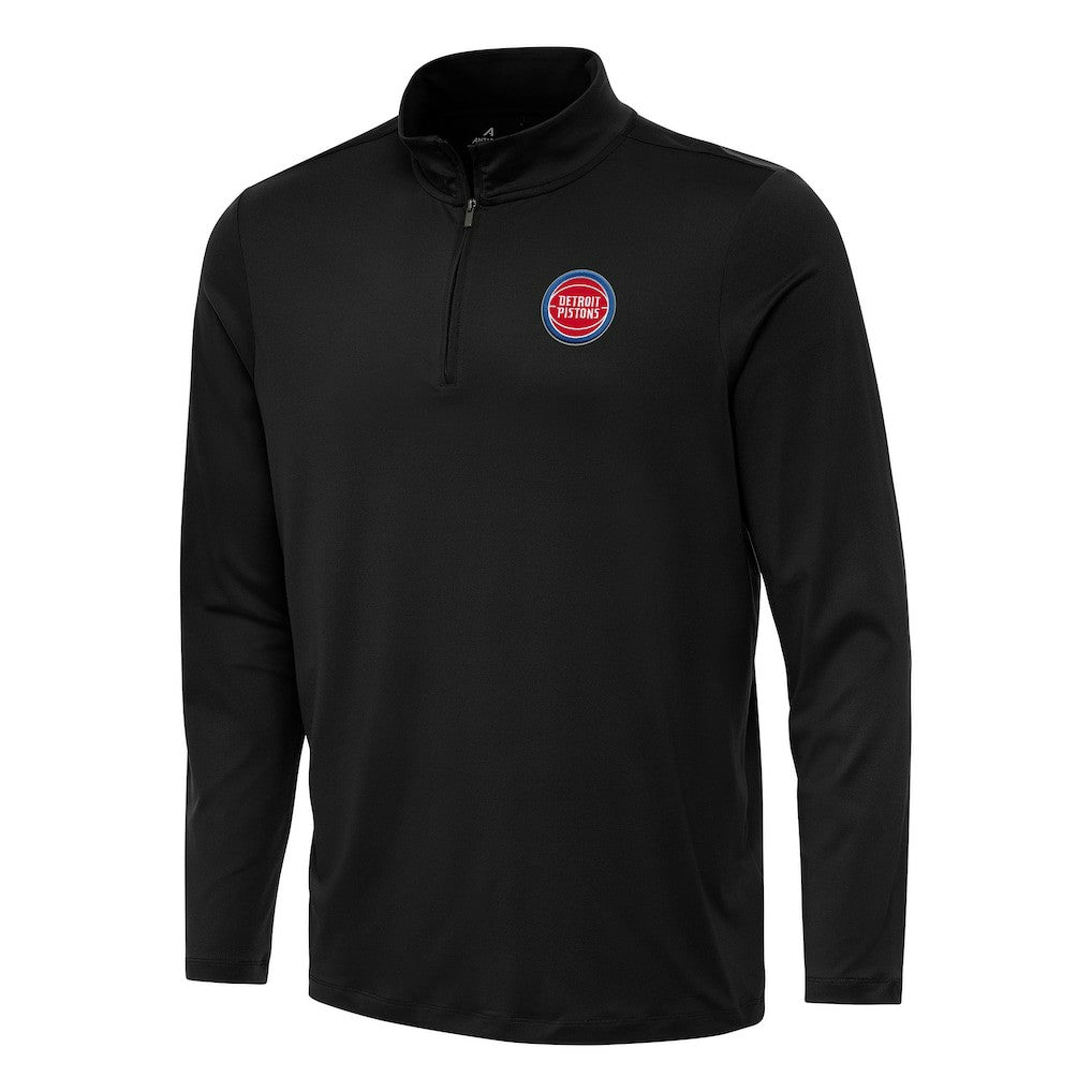 Detroit Pistons Antigua Reprocess Quarter-Zip Top Black