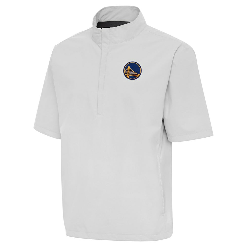 Golden State Warriors Antigua Brisk Quarter-Zip Windbreaker Heather Gray