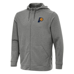 Indiana Pacers Antigua Effortless Full-Zip Hoodie Jacket Heather Charcoal