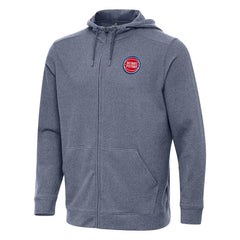 Detroit Pistons Antigua Effortless Full-Zip Hoodie Jacket Heather Navy