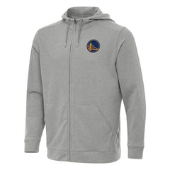 Golden State Warriors Antigua Effortless Full-Zip Hoodie Jacket Heather Gray