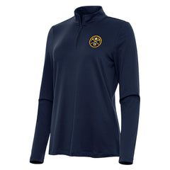 Denver Nuggets Antigua Women's Reprocess Quarter-Zip Top Navy