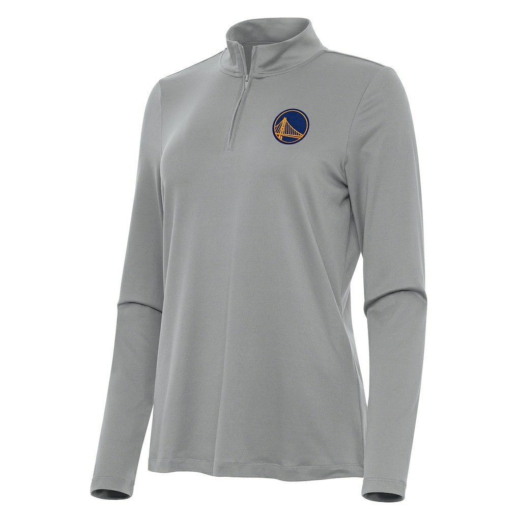Golden State Warriors Antigua Women's Reprocess Quarter-Zip Top Gray