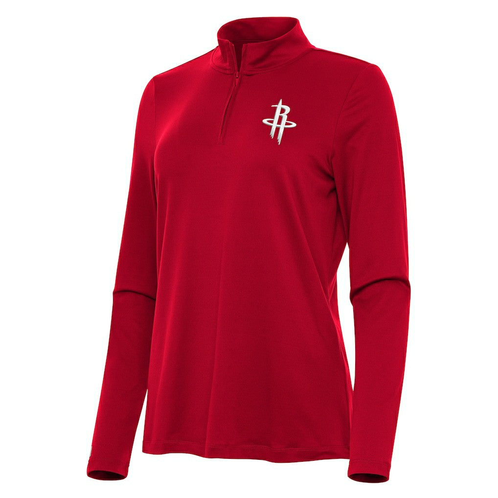 Houston Rockets Antigua Women's Reprocess Quarter-Zip Top Red
