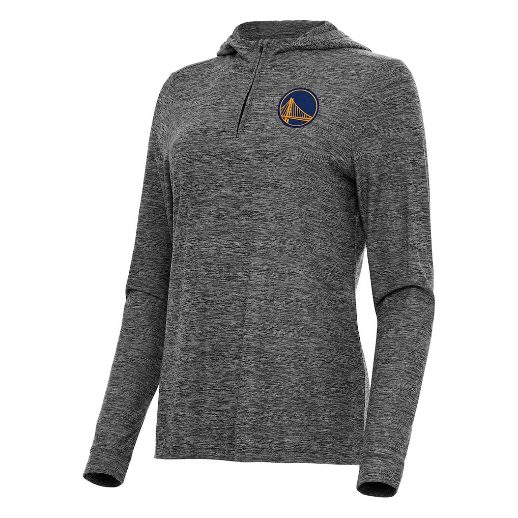 Golden State Warriors Antigua Women's Daybreak Quarter-Zip Hoodie Heather Black
