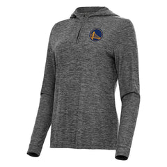 Golden State Warriors Antigua Women's Daybreak Quarter-Zip Hoodie Heather Black