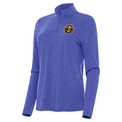 Denver Nuggets Antigua Women's Bright Quarter-Zip Top Heather Royal