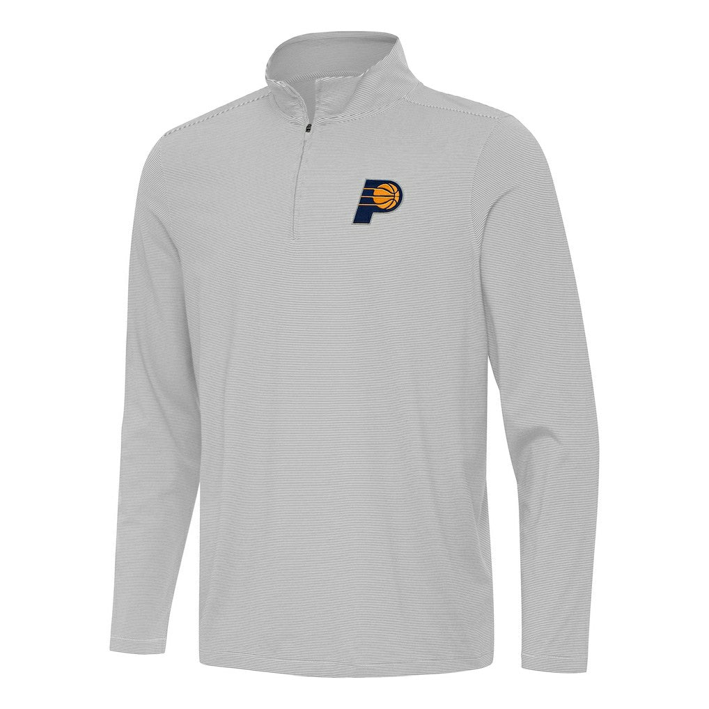 Indiana Pacers Antigua Twine Quarter-Zip Top Gray