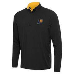 Indiana Pacers Antigua Content Quarter-Zip Top Black/Gold