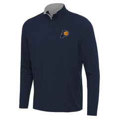 Indiana Pacers Antigua Content Quarter-Zip Top Navy/Gray
