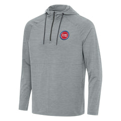 Detroit Pistons Antigua Spikes Raglan Quarter-Zip Hoodie Heather Gray