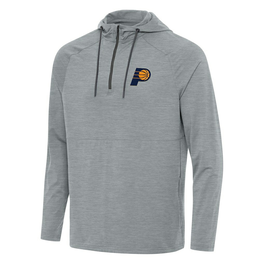 Indiana Pacers Antigua Spikes Raglan Quarter-Zip Hoodie Heather Gray