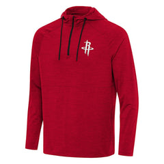 Houston Rockets Antigua Spikes Raglan Quarter-Zip Hoodie Heather Red