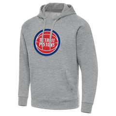 Detroit Pistons Antigua Big & Tall Victory Raglan Pullover Hoodie Heather Gray