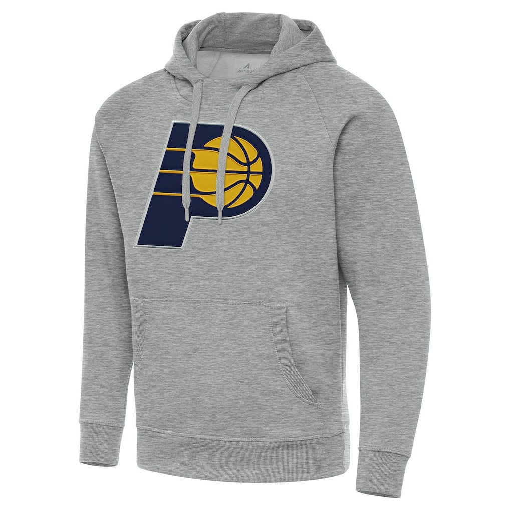 Indiana Pacers Antigua Big & Tall Victory Raglan Pullover Hoodie Heather Gray