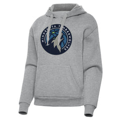 Minnesota Timberwolves Antigua Women's Victory Pullover Hoodie Heather Gray