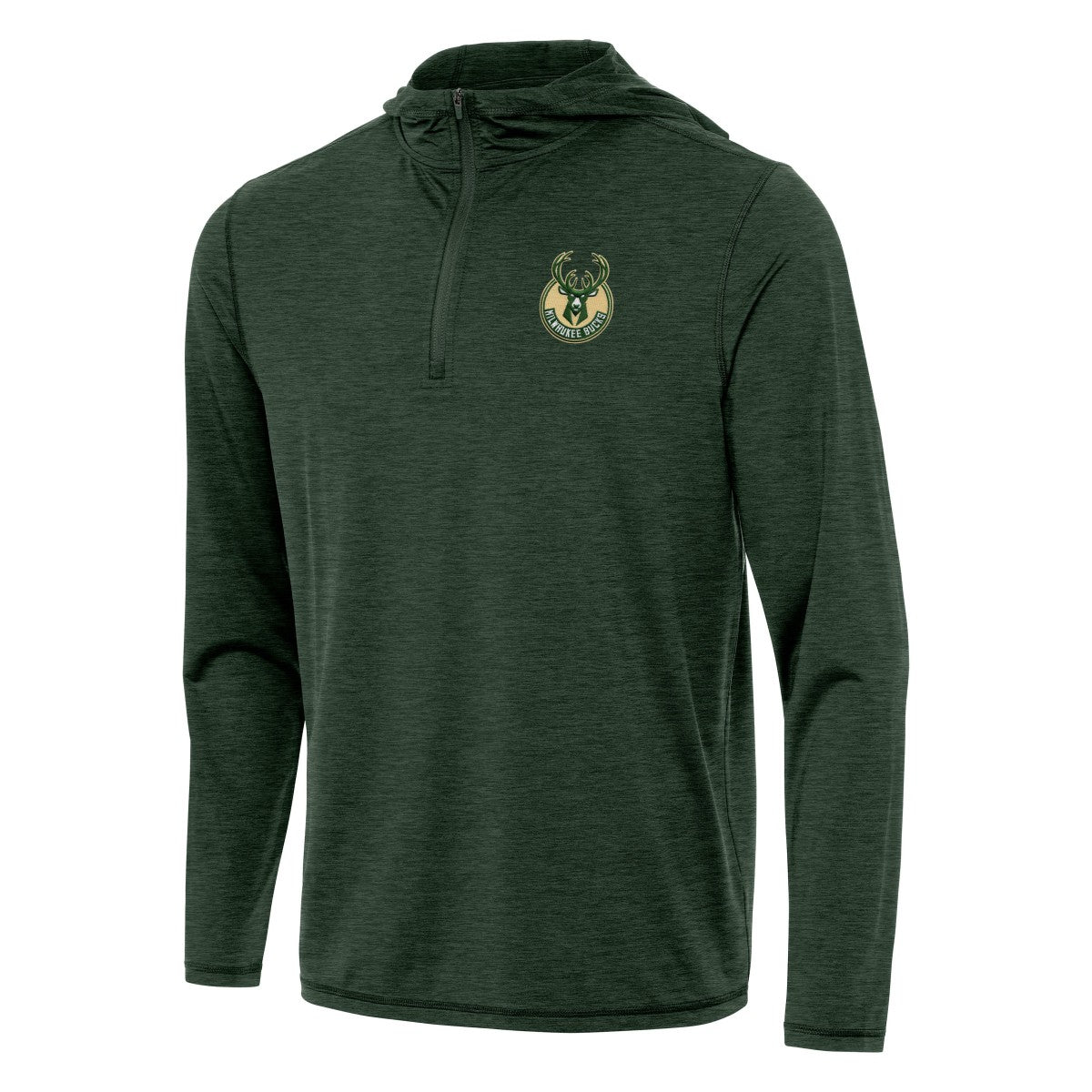 Milwaukee Bucks Antigua Tidy Quarter-Zip Hoodie Hunter Green